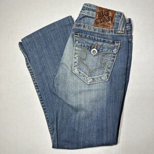 BIG STAR Womens Blue Jeans Remy Low Rise Bootcut Western Distressed Size 25R